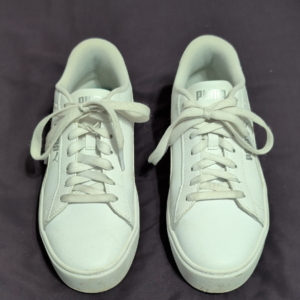 Puma White Low-Top Leather Sneakers